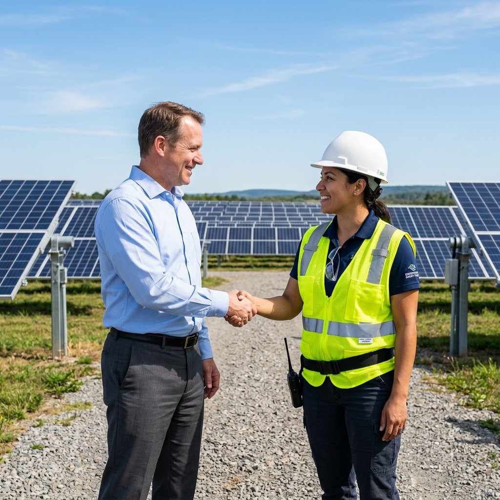 ZRN Solar Long-Term Energy Partner Shaking Hands